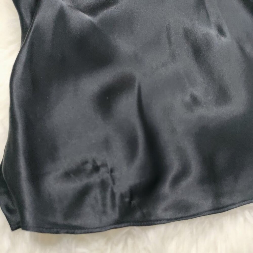 Massimo Black Elegant Layering Piece Sleek Versatile Silk Camisole Top Size P - Picture 7 of 11